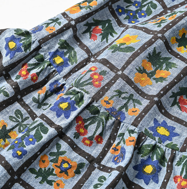 Dungaree Khadi Fleur Chambre Print Rapper Pants Detail