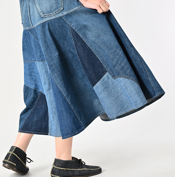 Rye Mugi Denim Charlotte Patchwork Skirt Syou Detail
