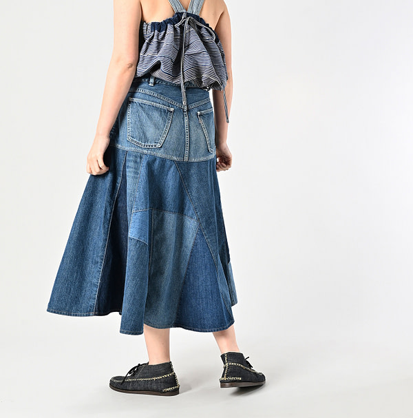 Rye Mugi Denim Charlotte Patchwork Skirt Syou Female Model