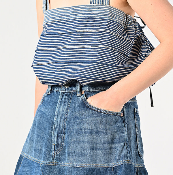 Rye Mugi Denim Charlotte Patchwork Skirt Syou Detail