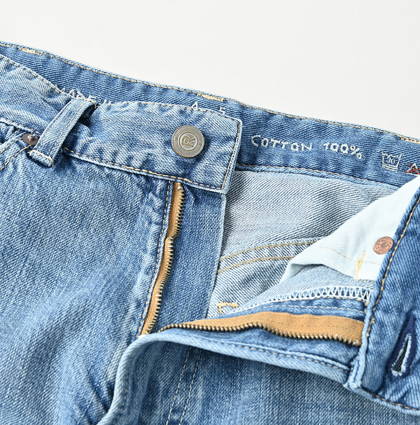 Rye Mugi Denim Charlotte Patchwork Skirt Tan Detail
