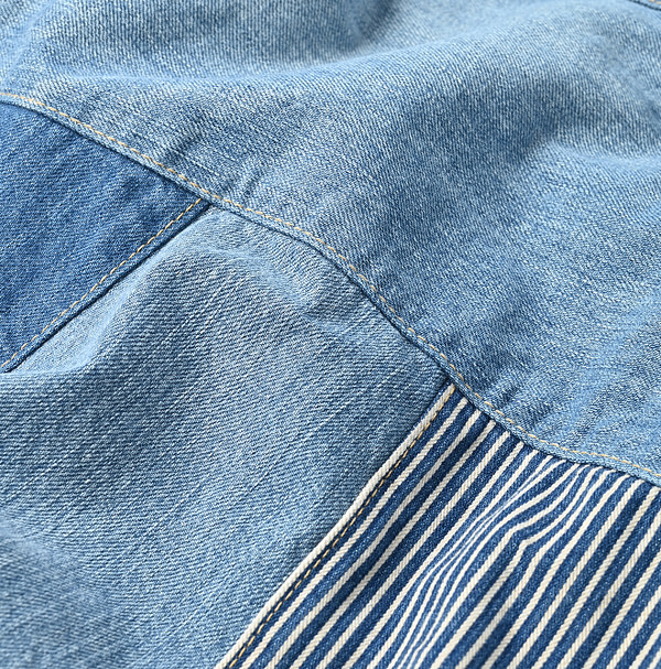 Rye Mugi Denim Charlotte Patchwork Skirt Tan Detail