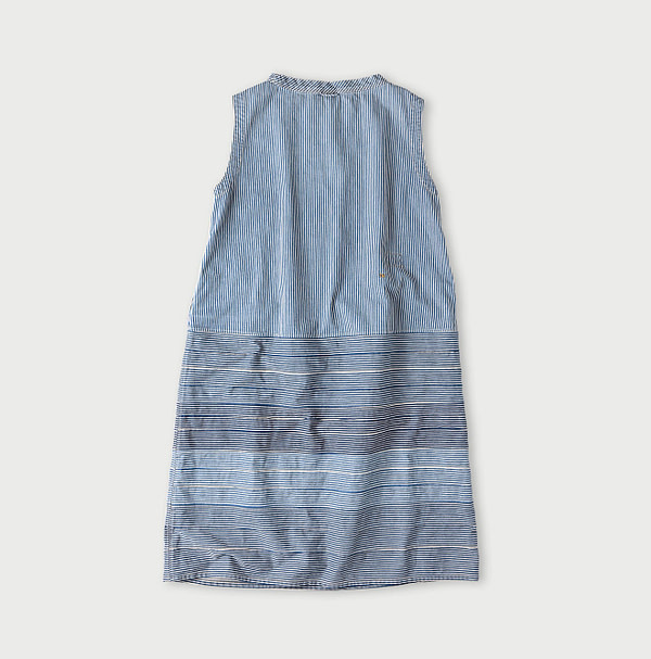Rye Mugi Denim Yoke Pintuck Dress Tan Back