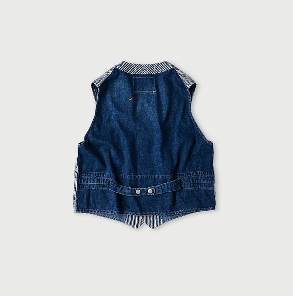 Rye Mugi Denim 908 Work Vest Distressed Back