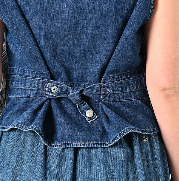 Rye Mugi Denim 908 Work Vest Distressed Detail