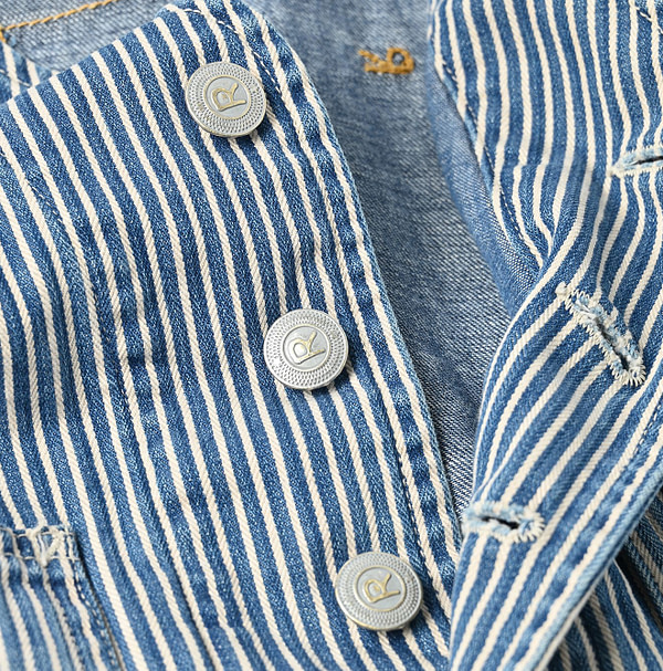 Rye Mugi Denim 908 Work Vest Distressed Detail