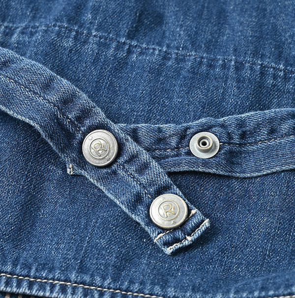 Rye Mugi Denim 908 Work Vest Distressed Detail