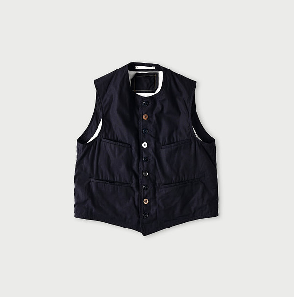 Thin Back Satin 908 Vest Antique Navy