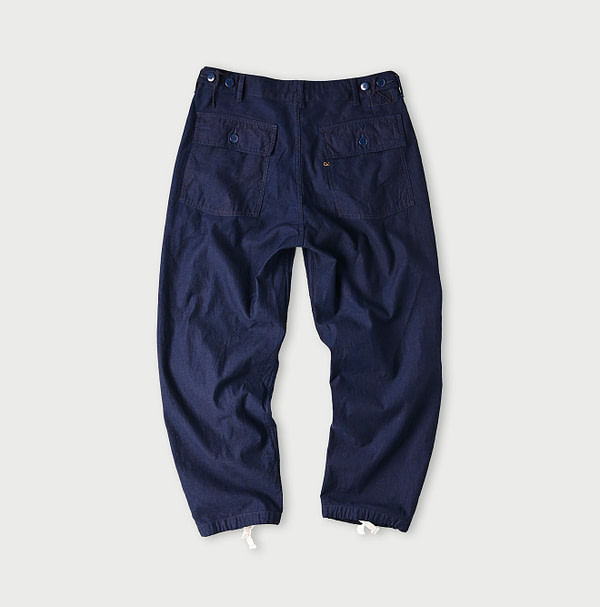 Indigo Thin Back Satin 908 Baker Pants Back