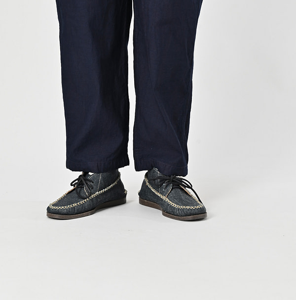 Indigo Thin Back Satin 908 Baker Pants Detail