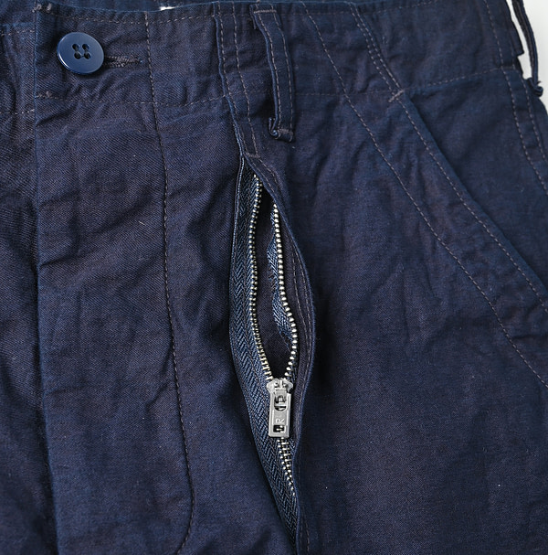Indigo Thin Back Satin 908 Baker Pants Detail