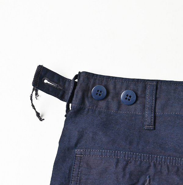 Indigo Thin Back Satin 908 Baker Pants Detail