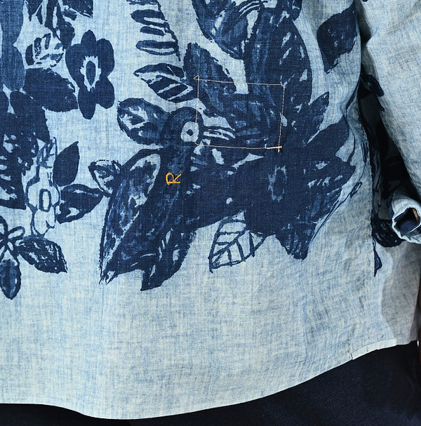 Anemone Bird Print LeiLei Shirt Detail