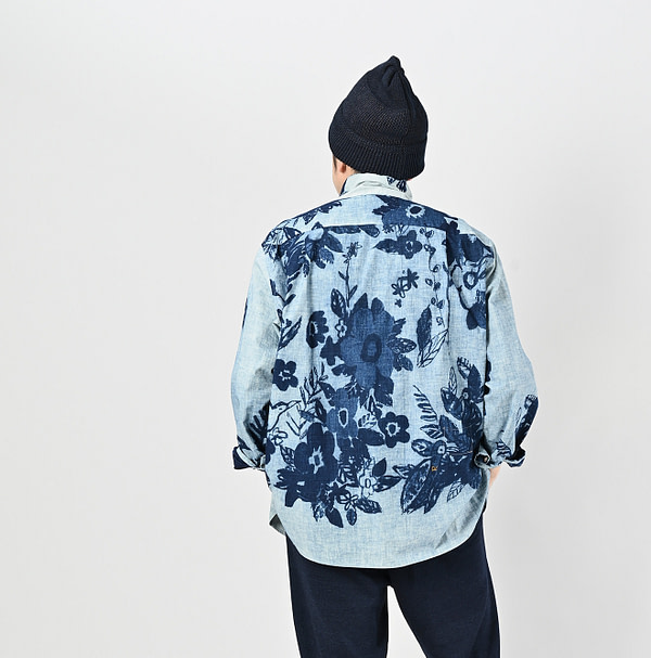 Anemone Bird Print LeiLei Shirt Male Model