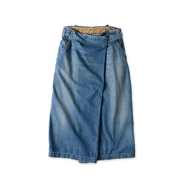 Rye Mugi Denim Wrapped Skirt Tan
