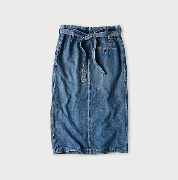 Rye Mugi Denim Wrapped Skirt Tan Back