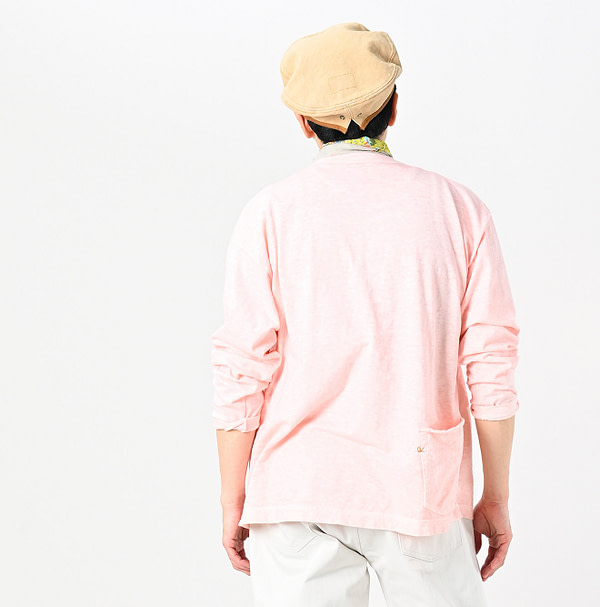 Plant Dyed Tenjiku 908 Ocean T-shirt Male Model