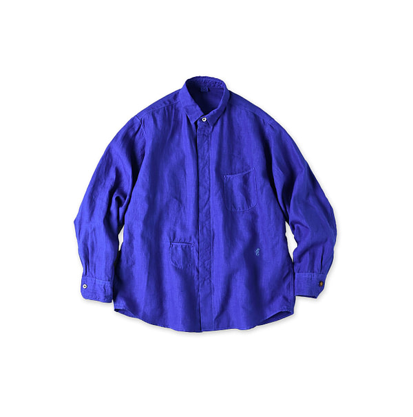 Linen Plant Dyed 908 Ocean HIYOKU Shirt Gardenia