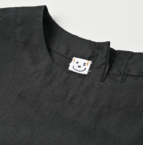 Plant Dyed Linen Half Sleeve POYON Dress Detail
