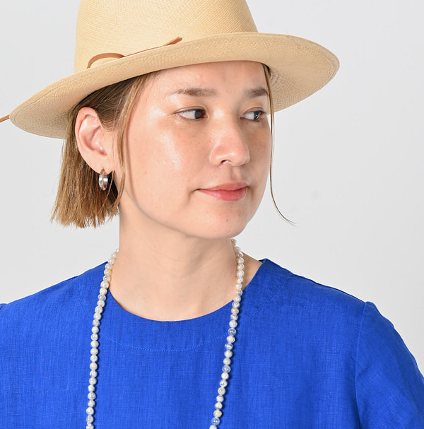 Linen Plant Dyed Half Sleeve Poyon Dress Detail