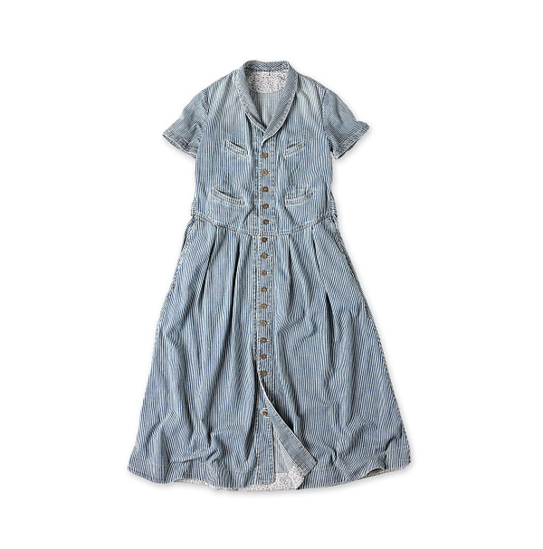 45 Petit Denim Vest Dress with Collar Hickory Tan