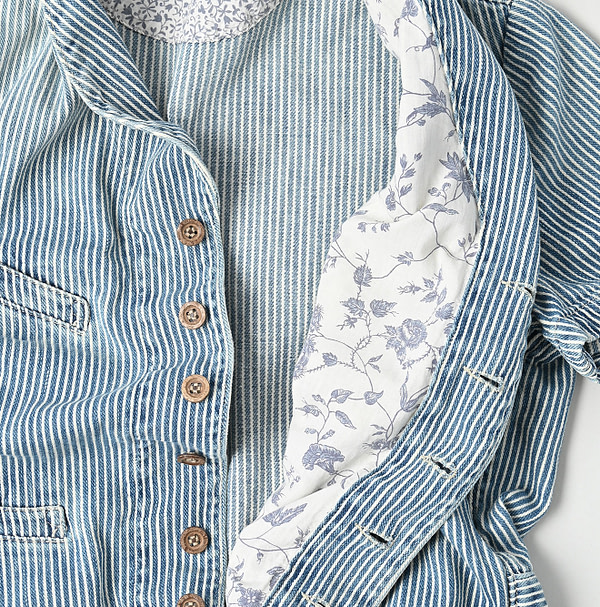 45 Petit Denim Vest Dress with Collar Detail