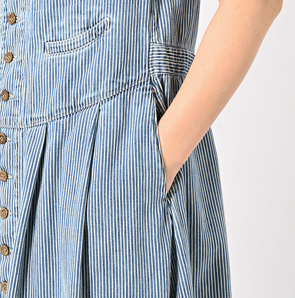45 Petit Denim Vest Dress with Collar Detail