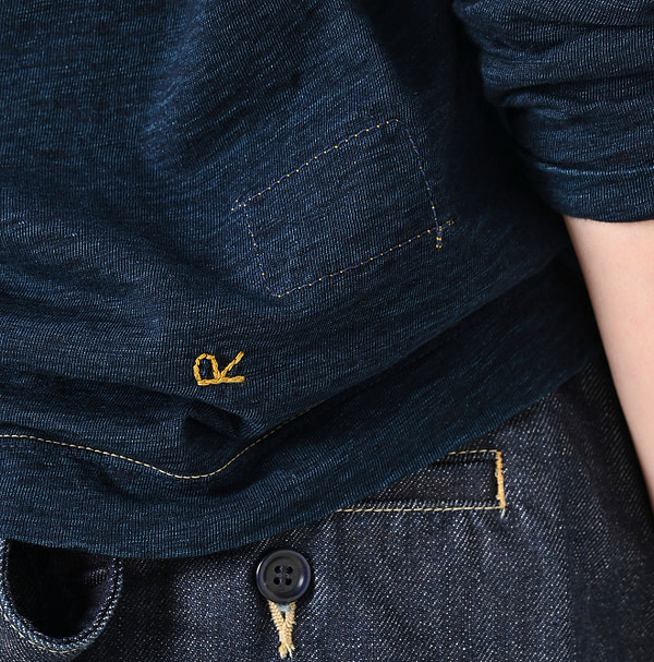 Indigo Tenjiku Square T-shirt Detail