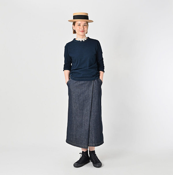 Indigo Tenjiku Square T-shirt Female Model