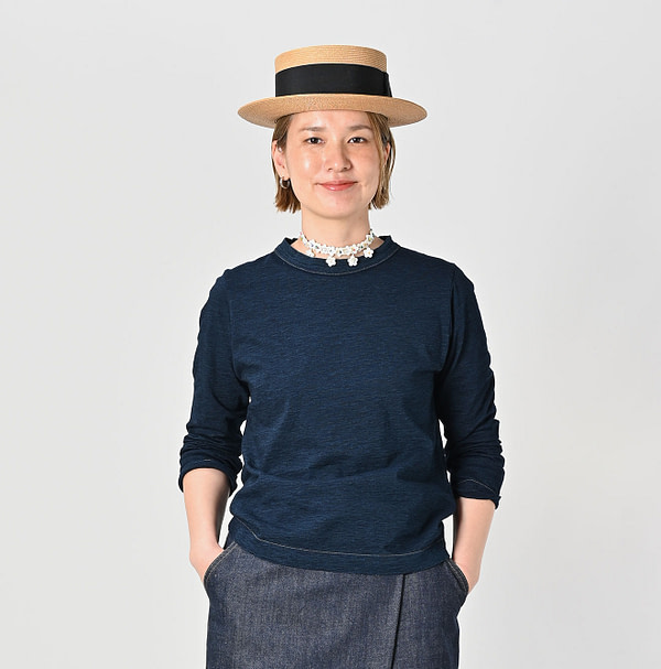 Indigo Tenjiku Square T-shirt Female Model