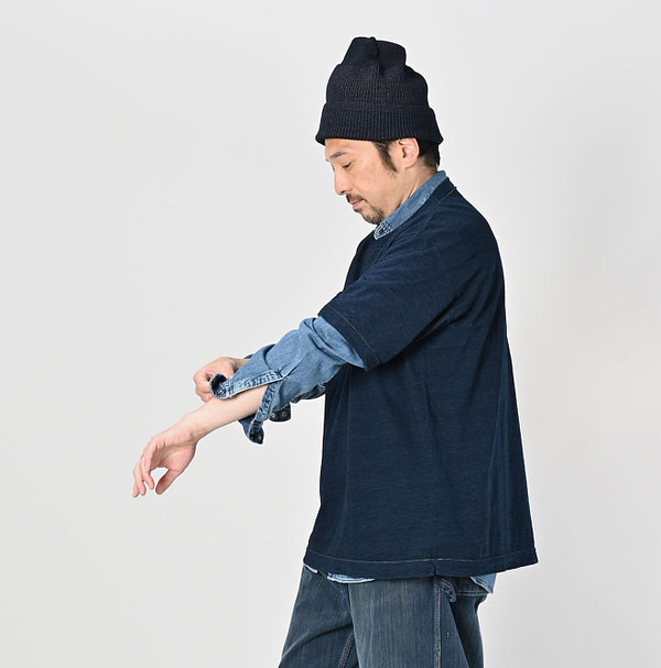 Indigo Tenjiku 908 Ocean T-shirt Male Model