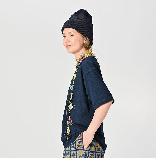 Indigo Tenjiku 908 Ocean T-shirt Female Model