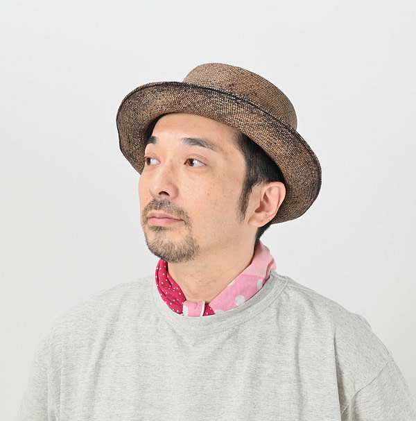 Pink Cherry Blossom Trio Tenjiku Patchwork Dot Bandana Male Model