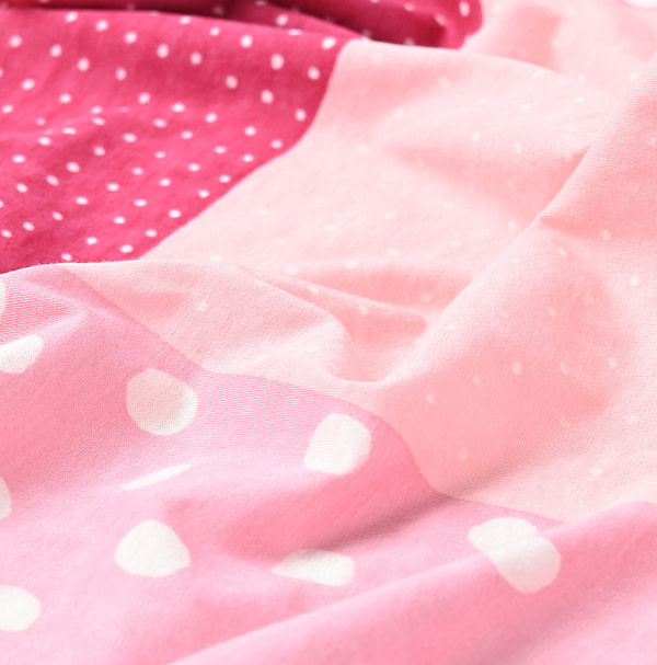 Pink Cherry Blossom Trio Tenjiku Patchwork Dot Bandana Detail