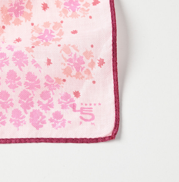 Pink Cherry Blossom Trio Supima Patchwork Flower Bandana Detail