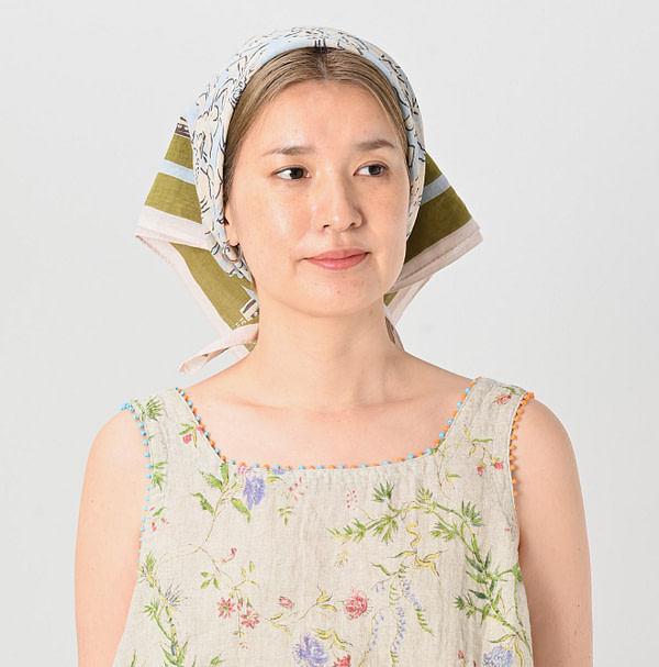 Indian Cotton Linen Double Woven Flower Print Poyon Camisole Detail