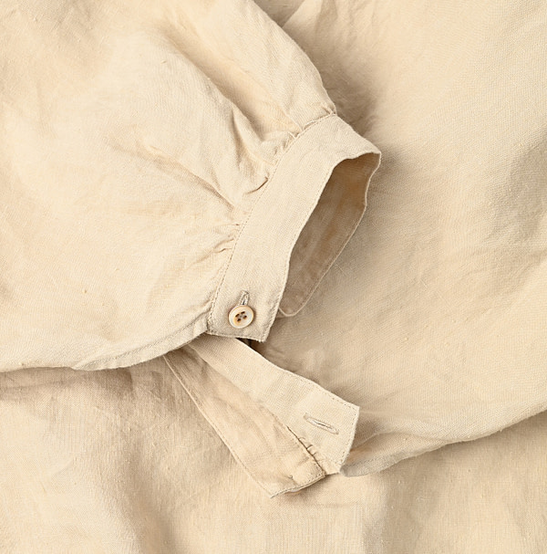 Indian Dozume Linen Puff Blouse Detail