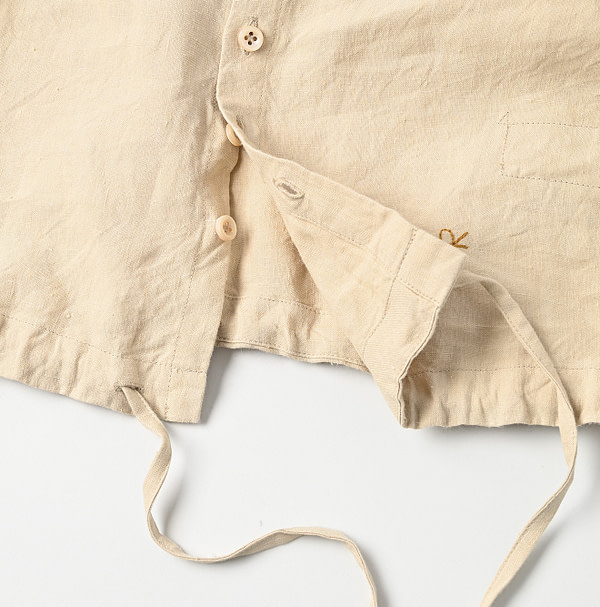 Indian Dozume Linen Puff Blouse Detail