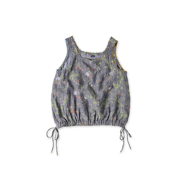 Dungaree Indian Cotton Linen Flower Print Poyon Camisole Blouse