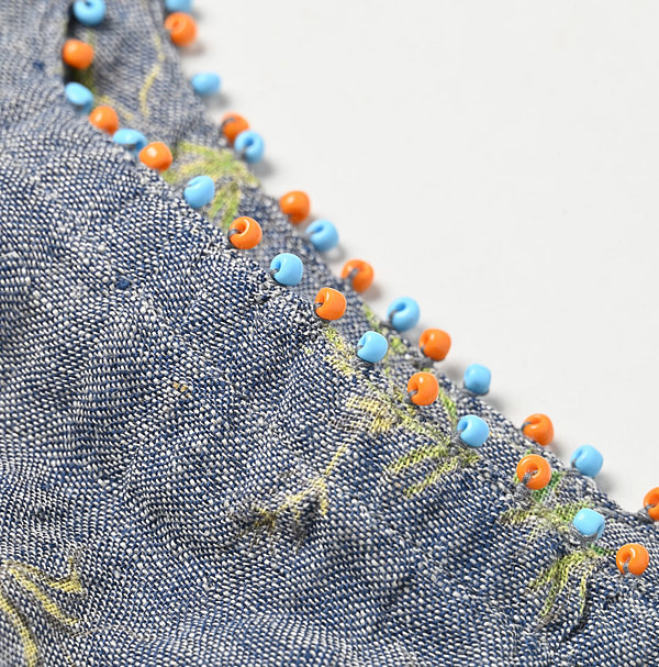 Dungaree Indian Cotton Linen Flower Print Poyon Camisole Blouse Detail