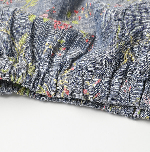 Dungaree Indian Cotton Linen Flower Print Poyon Camisole Blouse Detail