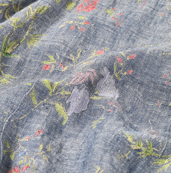 Dungaree Indian Cotton Linen Flower Print Poyon Camisole Blouse Detail