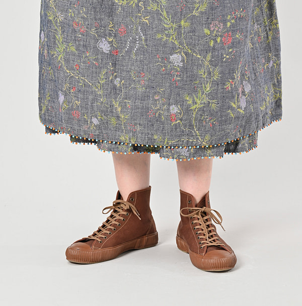 Indian Cotton Linen Dungaree Double Woven Flower Print Tuck Dress Detail