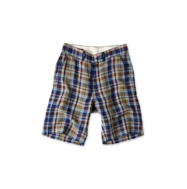 Indian Linen Madras Short Pants Brown Madras