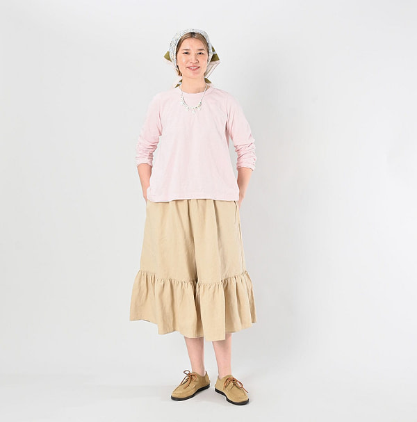Supima Tenjiku Flare T-shirt Female Model