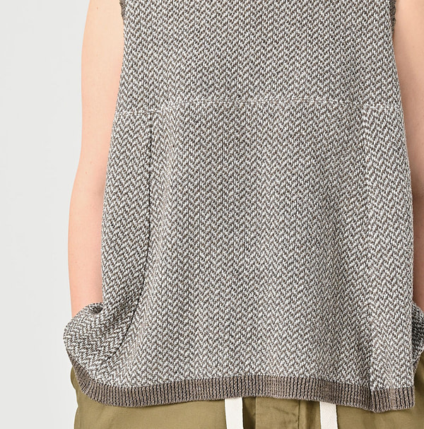 Linen Herringbone Knitsew Camisole Detail