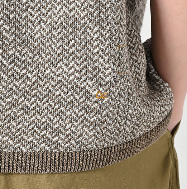 Linen Herringbone Knitsew Camisole Detail