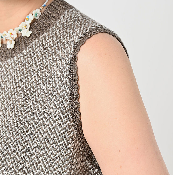 Linen Herringbone Knitsew Camisole Detail