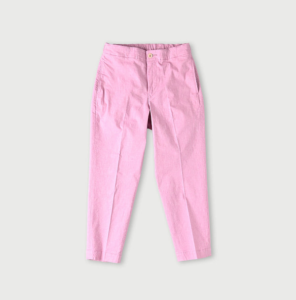 Cotton Linen OX Stretch Sabrina Slacks Pink