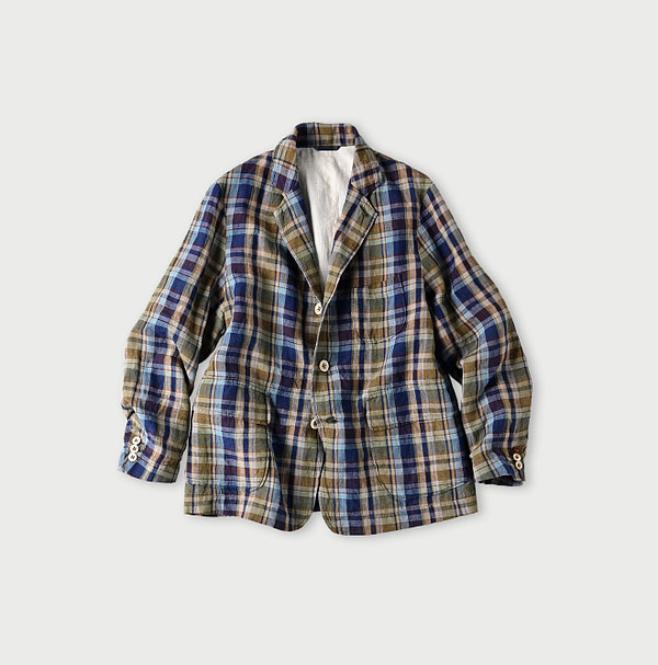 Indian Linen Madras 908 Miyuki Jacket Brown Madras